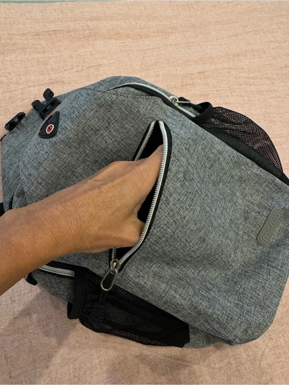 Men's Grey Sling Backpack - Compact Crossbody Daypack